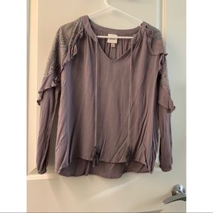 Long Sleeve Top with Lace Detailing